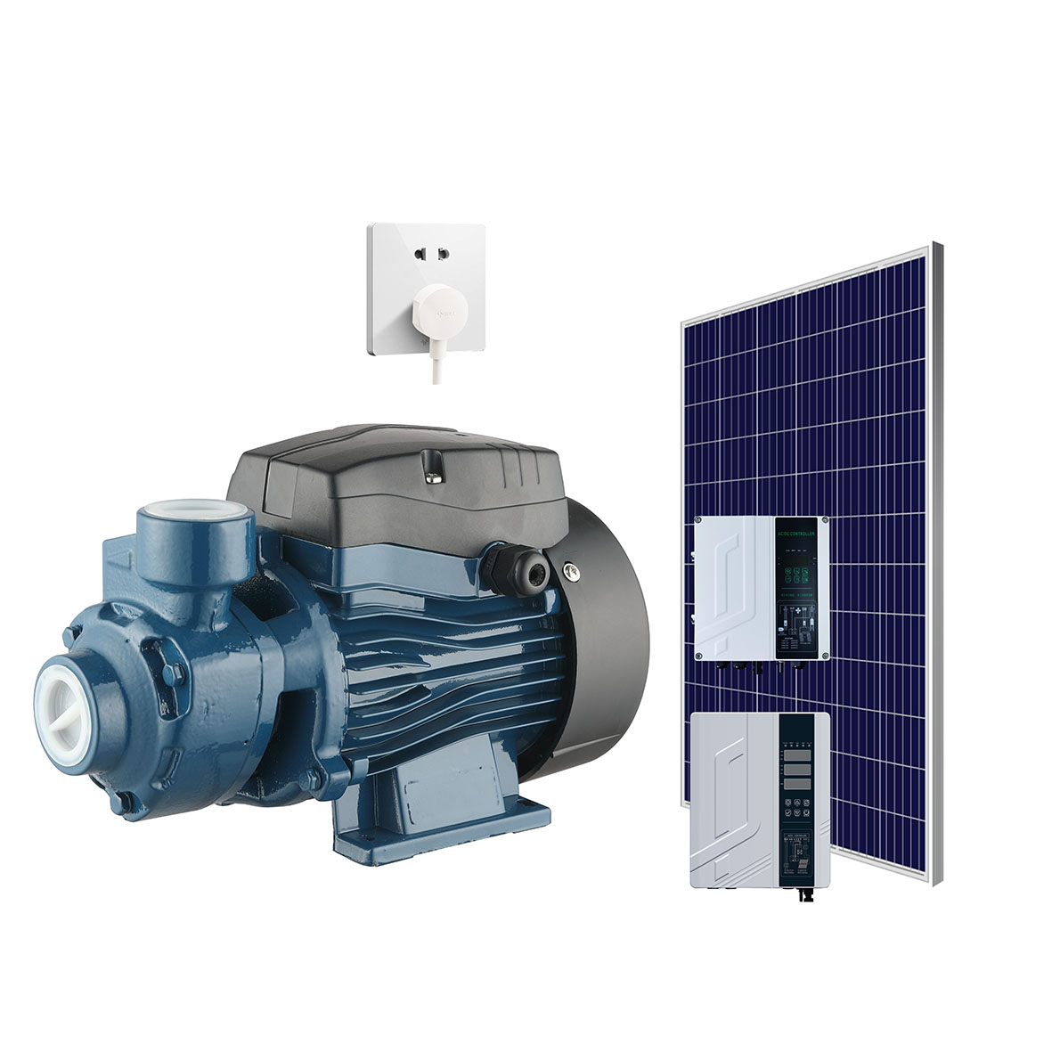 Hybrid børsteløs perifer solvandspumpe